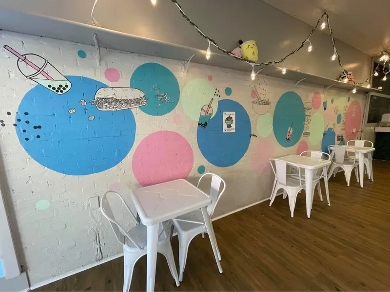 Mural painted at Bubbly's Bubble Tea in Marion, North Carolina.